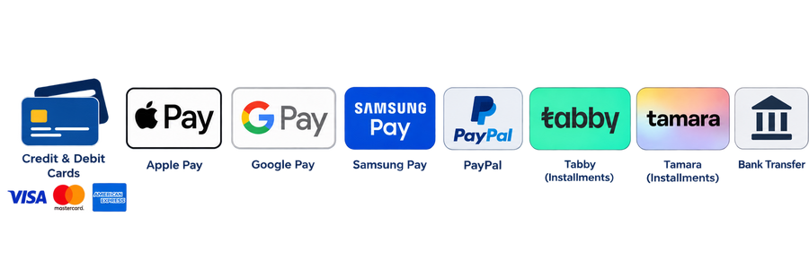 Visa, Mastercard, Meezan Bank, NayaPay, Easypaisa, JazzCash and PayPal