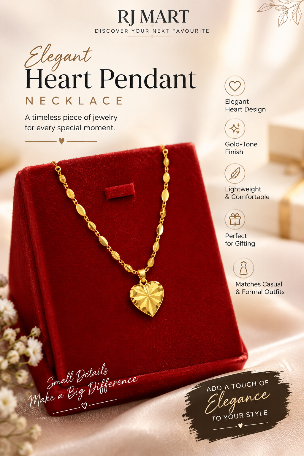 Heart Pendant Necklace ✨